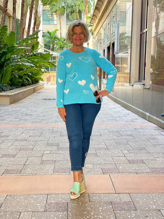 AQUA HEART CHENILLE SWEATER