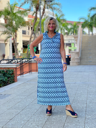 MELINA BLUE  RUFFLE MAXI - Cathys Place