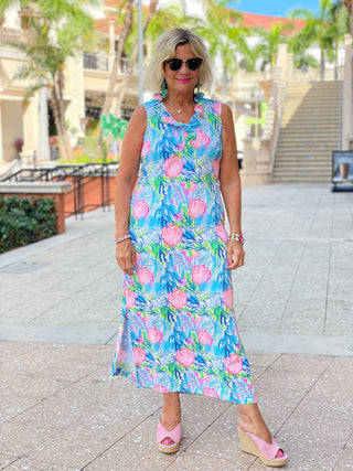 SEASHELL BEACH  RUFFLE MAXI