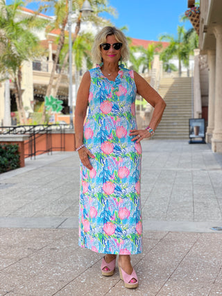 SEASHELL BEACH  RUFFLE MAXI
