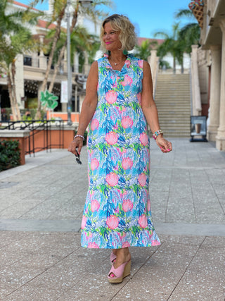 SEASHELL BEACH  RUFFLE MAXI