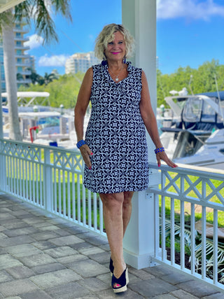 BRIGHTEN BLUE RUFFLE DRESS
