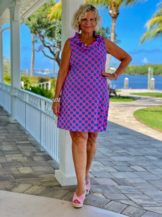 PINK SPADE RUFFLE DRESS - Cathys Place