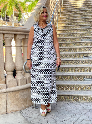 SANDBAR RUFFLE MAXI DRESS - Cathys Place