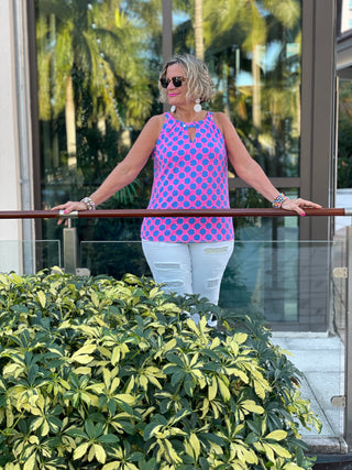 PINK SPADE KEYHOLE TOP