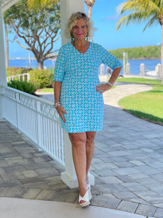 OCEAN MILE ELBOW SLEEVE DRESS