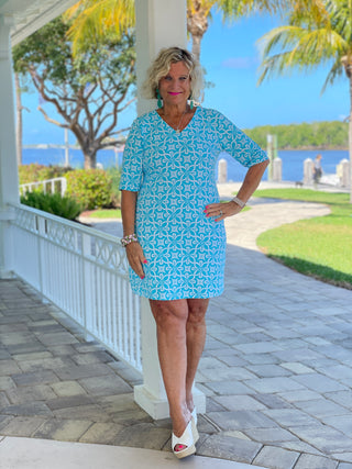 OCEAN MILE ELBOW SLEEVE DRESS