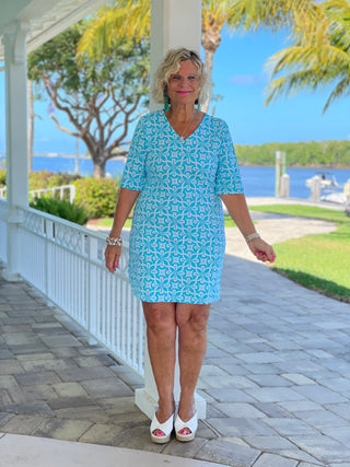 OCEAN MILE ELBOW SLEEVE DRESS