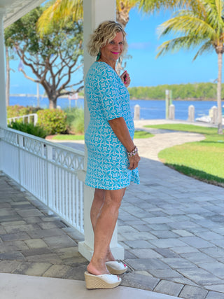 OCEAN MILE ELBOW SLEEVE DRESS