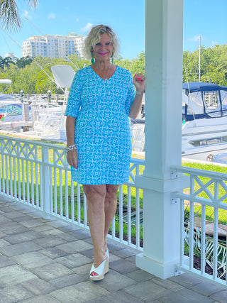 OCEAN MILE ELBOW SLEEVE DRESS
