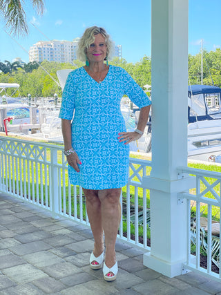 OCEAN MILE ELBOW SLEEVE DRESS