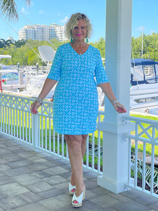 OCEAN MILE ELBOW SLEEVE DRESS