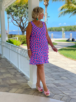 PINK SPADE LAYERED RUFFLE DRESS - Cathys Place