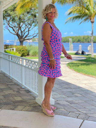 PINK SPADE LAYERED RUFFLE DRESS - Cathys Place
