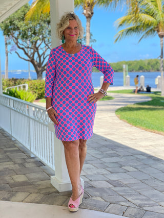 PINK SPADE SLEEVE DRESS