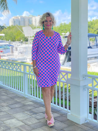 PINK SPADE SLEEVE DRESS