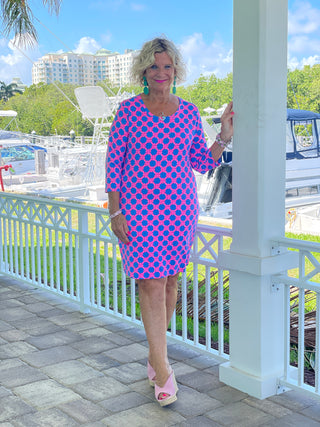 PINK SPADE SLEEVE DRESS