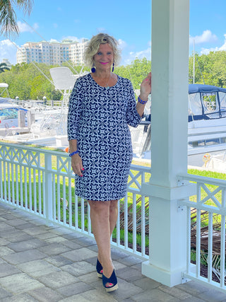 BRIGHTEN BLUE SLEEVE DRESS