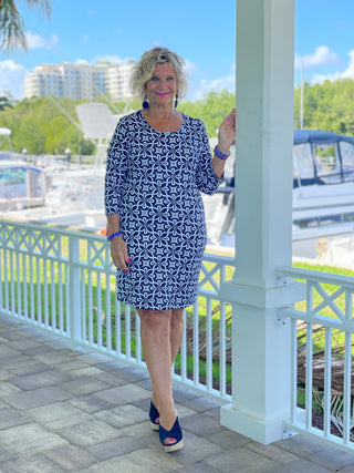 BRIGHTEN BLUE SLEEVE DRESS