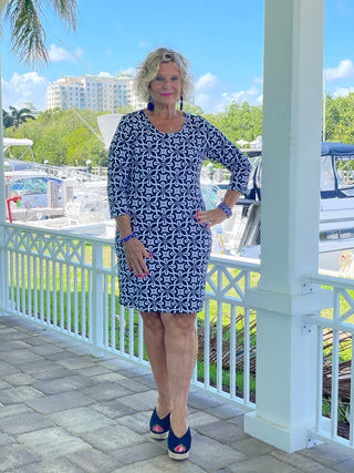 BRIGHTEN BLUE SLEEVE DRESS