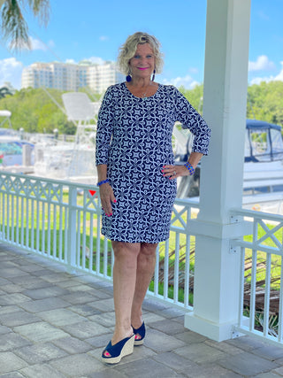 BRIGHTEN BLUE SLEEVE DRESS