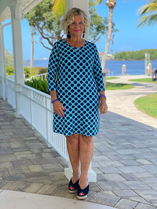 SEASIDE BLUE SLEEVE DRESS