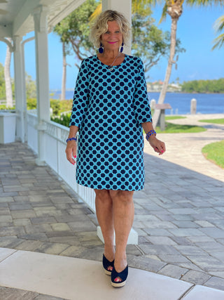 SEASIDE BLUE SLEEVE DRESS