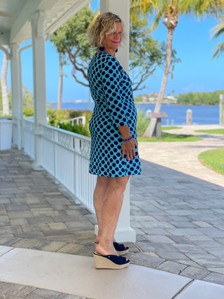 SEASIDE BLUE SLEEVE DRESS