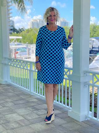 SEASIDE BLUE SLEEVE DRESS