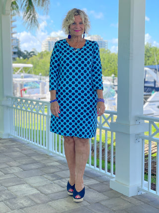 SEASIDE BLUE SLEEVE DRESS