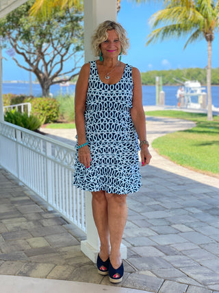 BRIGHTEN BLUE LAYERED DRESS - Cathys Place