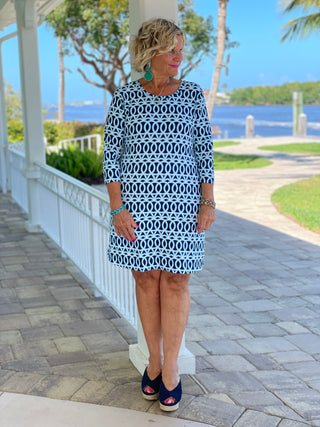 MELINA BLUE SLEEVE DRESS