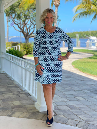 MELINA BLUE SLEEVE DRESS