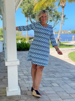 MELINA BLUE SLEEVE DRESS