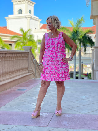 PINK LANE LAYERED RUFFLE DRESS