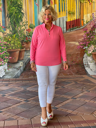 CORAL ZIPPER TOP