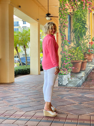 CORAL ZIPPER TOP