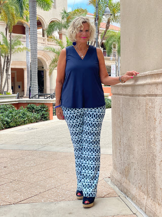 MELINA BLUE PALAZZO PANT - Cathys Place