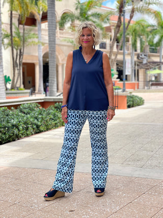 MELINA BLUE PALAZZO PANT - Cathys Place