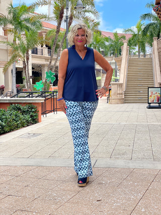 MELINA BLUE PALAZZO PANT - Cathys Place