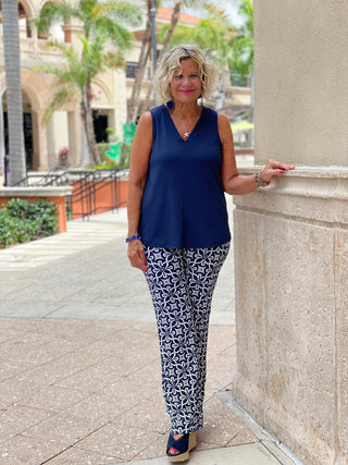 BRIGHTEN BLUE PALAZZO PANT - Cathys Place