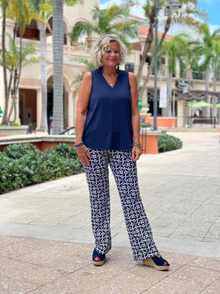 BRIGHTEN BLUE PALAZZO PANT - Cathys Place