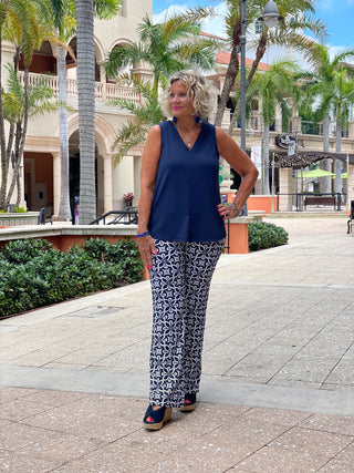 BRIGHTEN BLUE PALAZZO PANT - Cathys Place