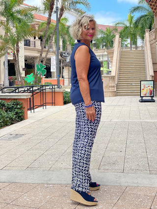 BRIGHTEN BLUE PALAZZO PANT - Cathys Place