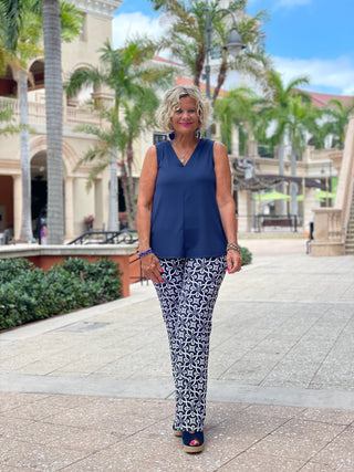 BRIGHTEN BLUE PALAZZO PANT - Cathys Place