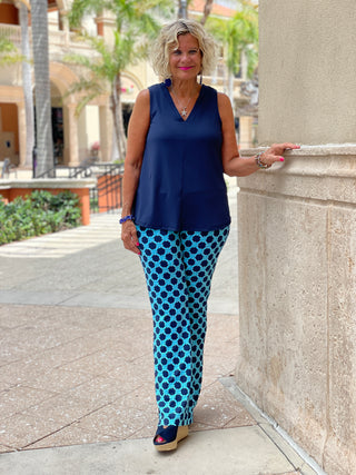 SEASIDE BLUE PALAZZO PANT - Cathys Place