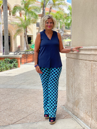 SEASIDE BLUE PALAZZO PANT - Cathys Place