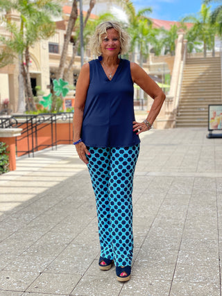 SEASIDE BLUE PALAZZO PANT - Cathys Place