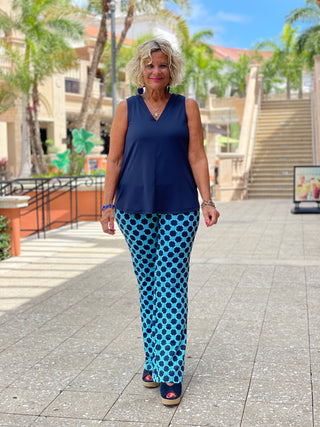 SEASIDE BLUE PALAZZO PANT - Cathys Place
