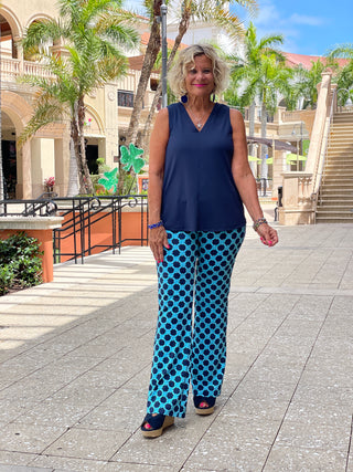 SEASIDE BLUE PALAZZO PANT - Cathys Place